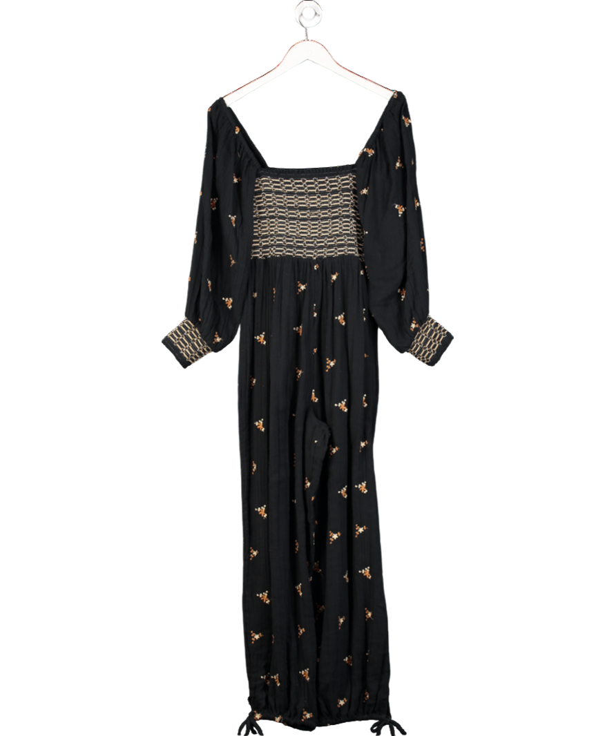 Free People Black Dahlia Embroidered Jumpsuit UK S