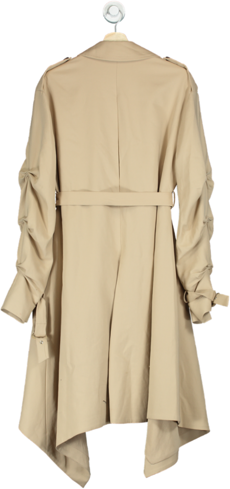 Jonathan Simkhai Beige Twill Tucked Sleeve Trench Coat In Neutral UK S