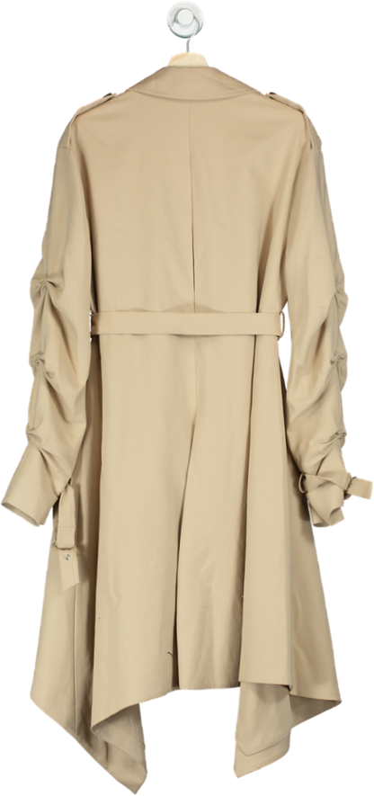 Jonathan Simkhai Beige Twill Tucked Sleeve Trench Coat In Neutral UK S