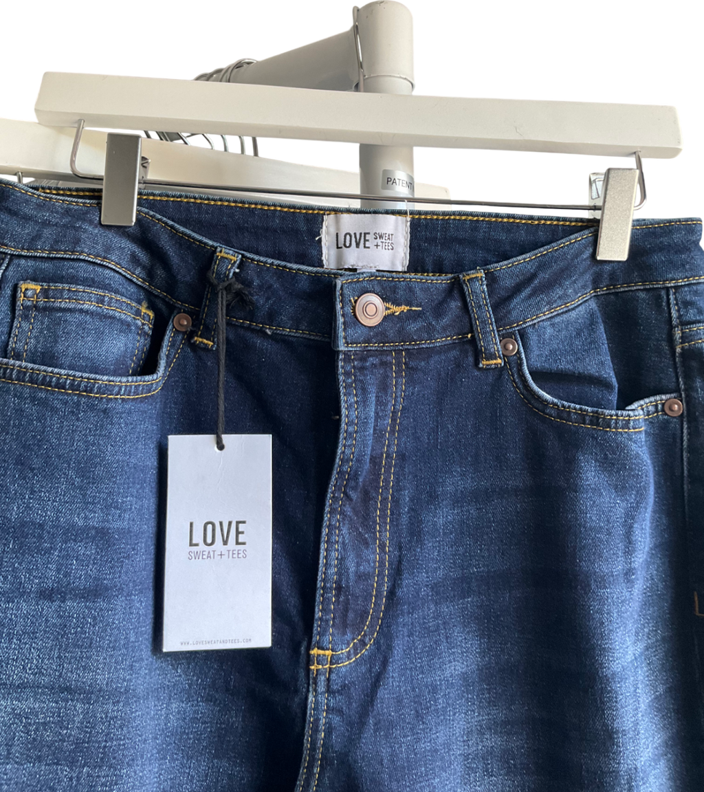 Love sweat + tees Blue Turned Up Jeans UK M