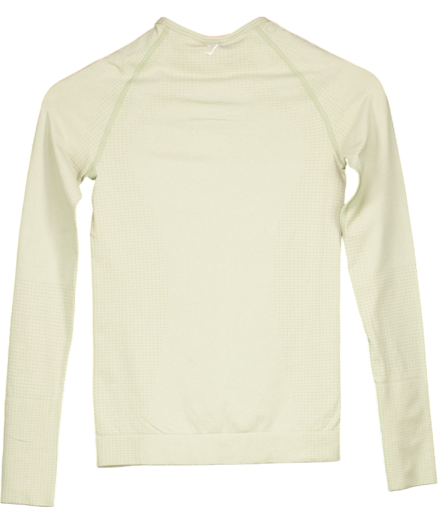 gymshark Green Vital Seamless 2.0 Long Sleeve Top UK S