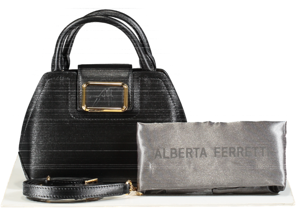 Alberta Ferretti Black Mini Albi 33 Leather Handbag