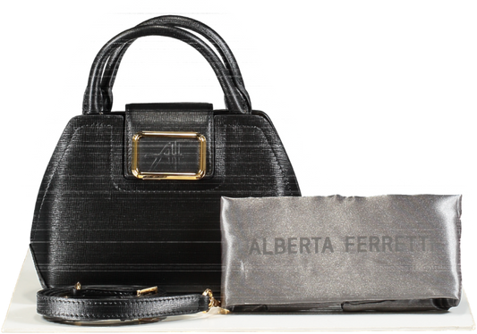 Alberta Ferretti Black Mini Albi 33 Leather Handbag