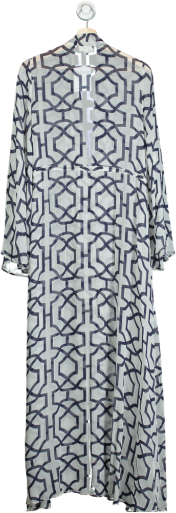 Alexandra Miro Navy GRETA GOWN - TILE PRINT UK M