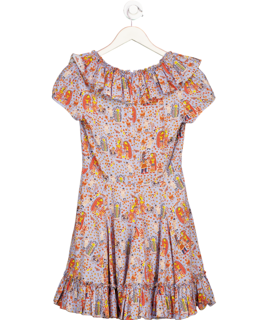 MUZUNGU SISTERS Grey Egyptian Print Mini Dress UK XS