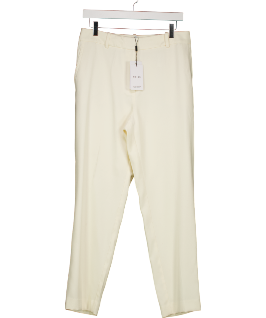 REISS Cream Ember Slim Leg Trousers UK 12