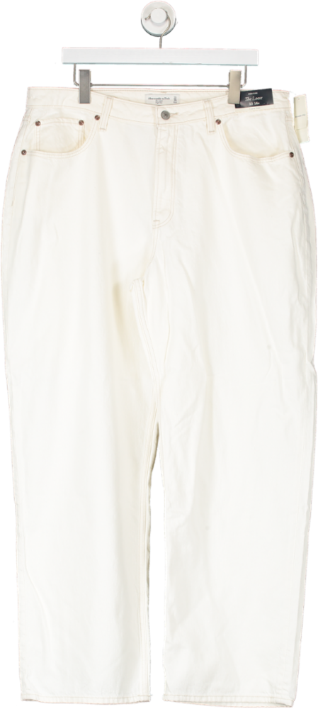 Abercrombie & Fitch Cream The Loose Fit High Rise Jean W33