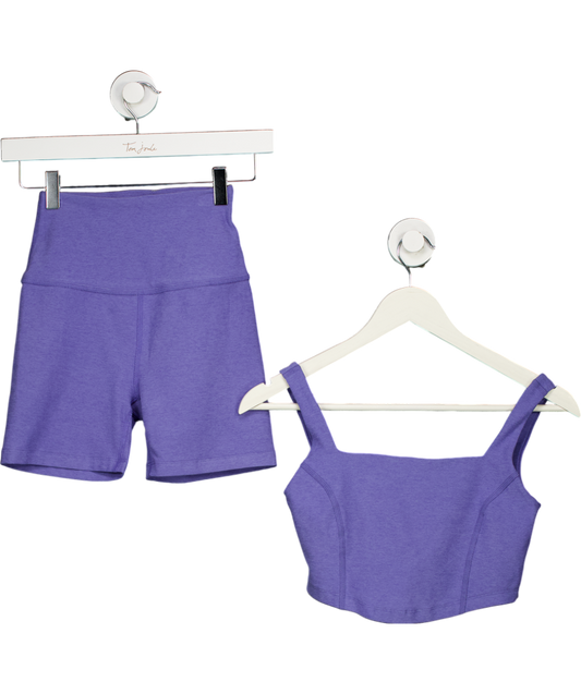 Beyond Yoga Purple Sports Bra And Shorts UK XS