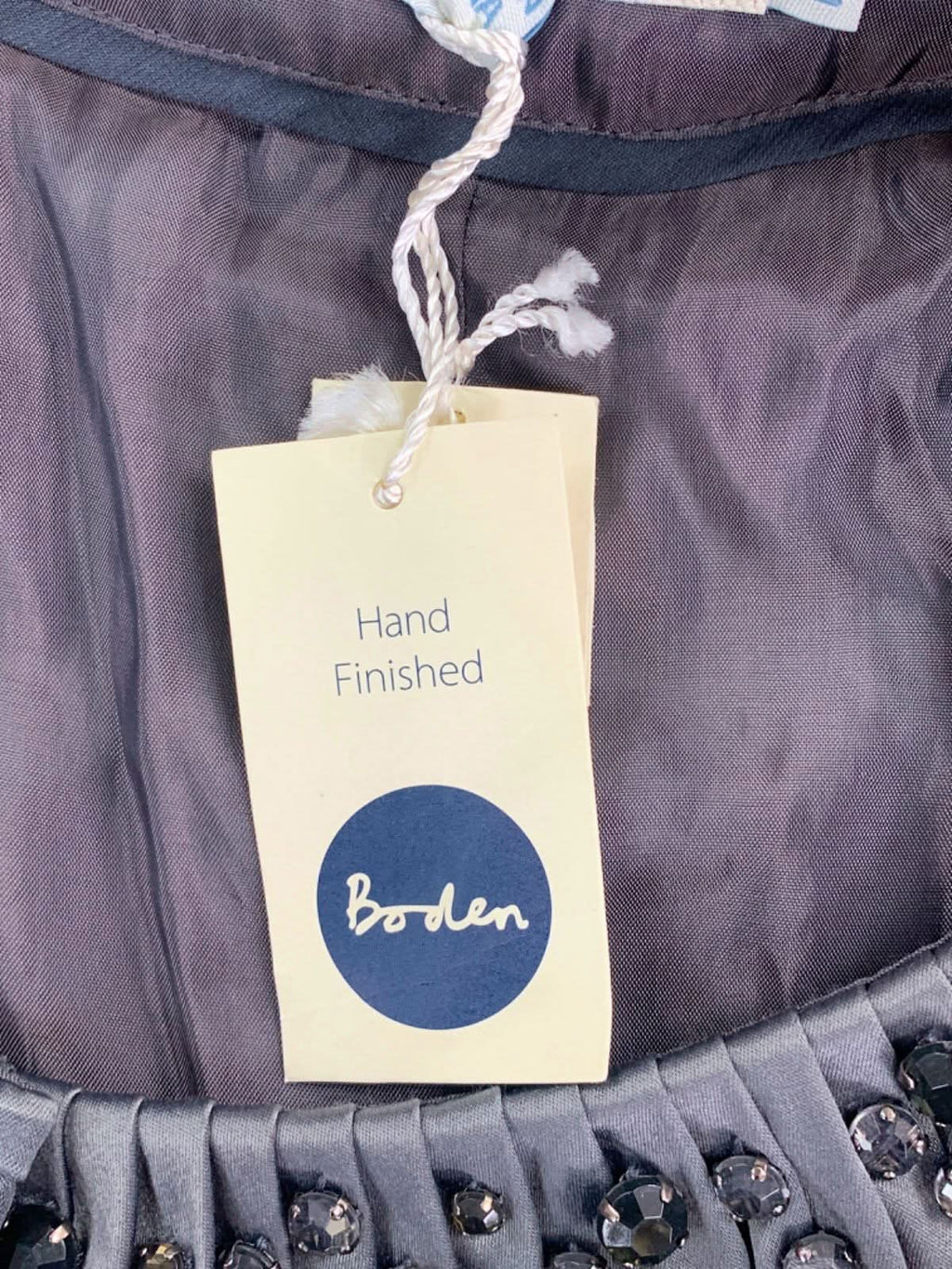 Boden Charcoal Embellished Dress Size UK 12