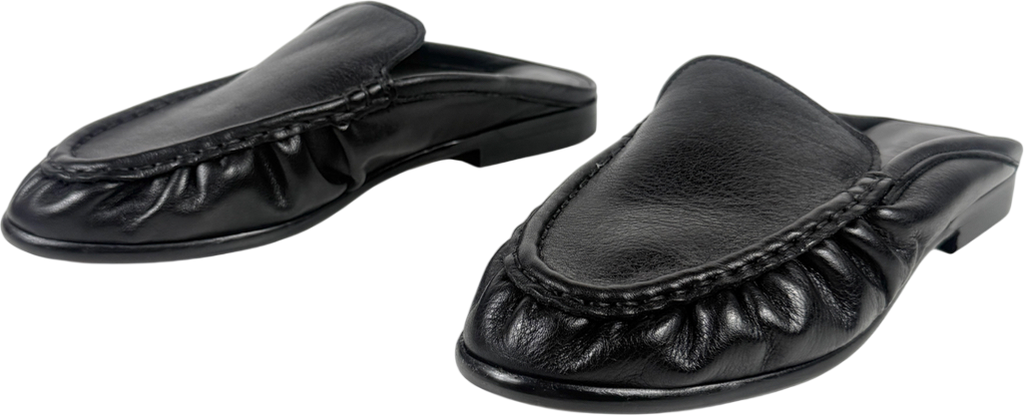 ASOS Black Mellow Premium Loafer Mules Leather UK 5 EU 38