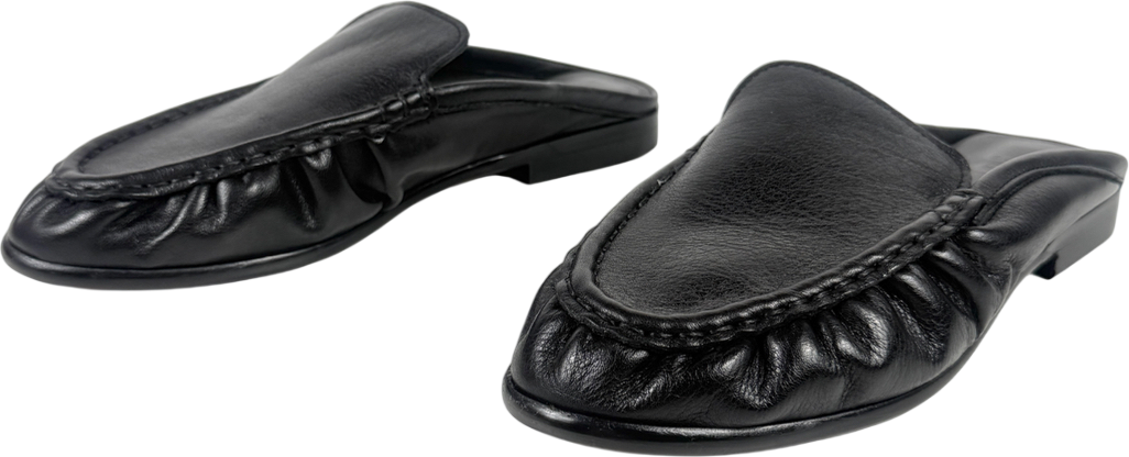 ASOS Black Mellow Premium Loafer Mules Leather UK 5 EU 38