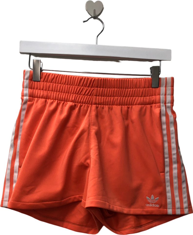 adidas Orange Three Stripe Coral Shorts UK L