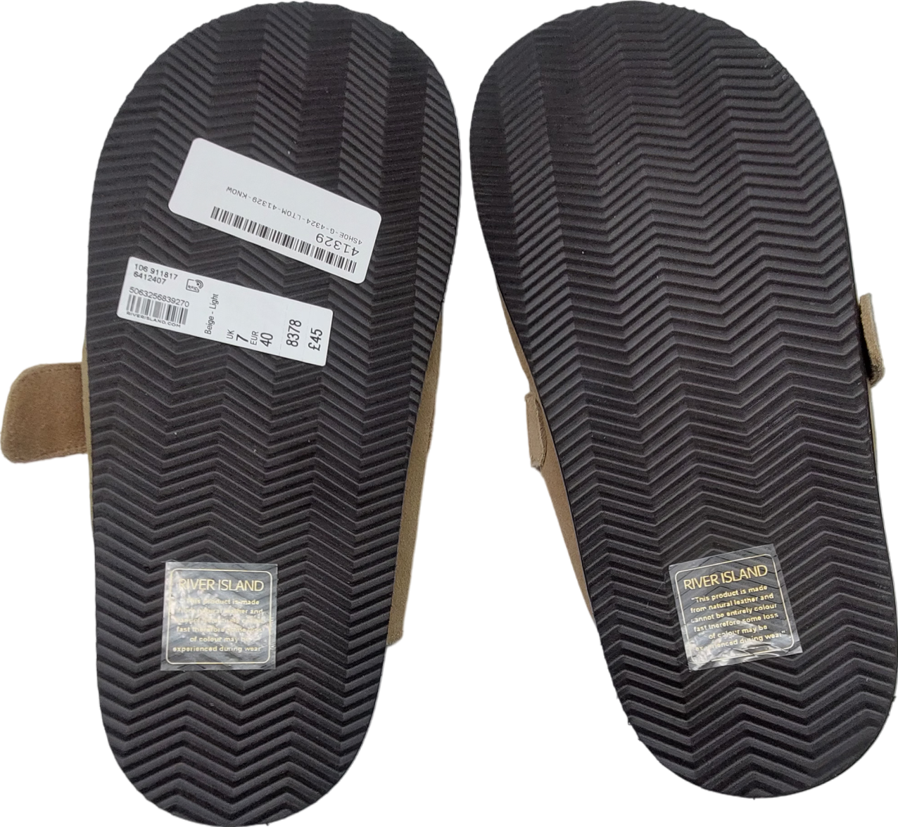 River Island Beige Suede Mules UK 7 EU 40 👠