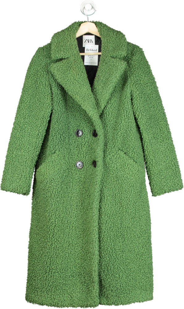 Zara Green Textured Coat UK S