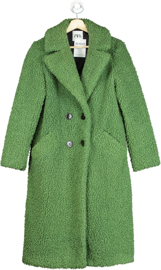 Zara Green Textured Coat UK S