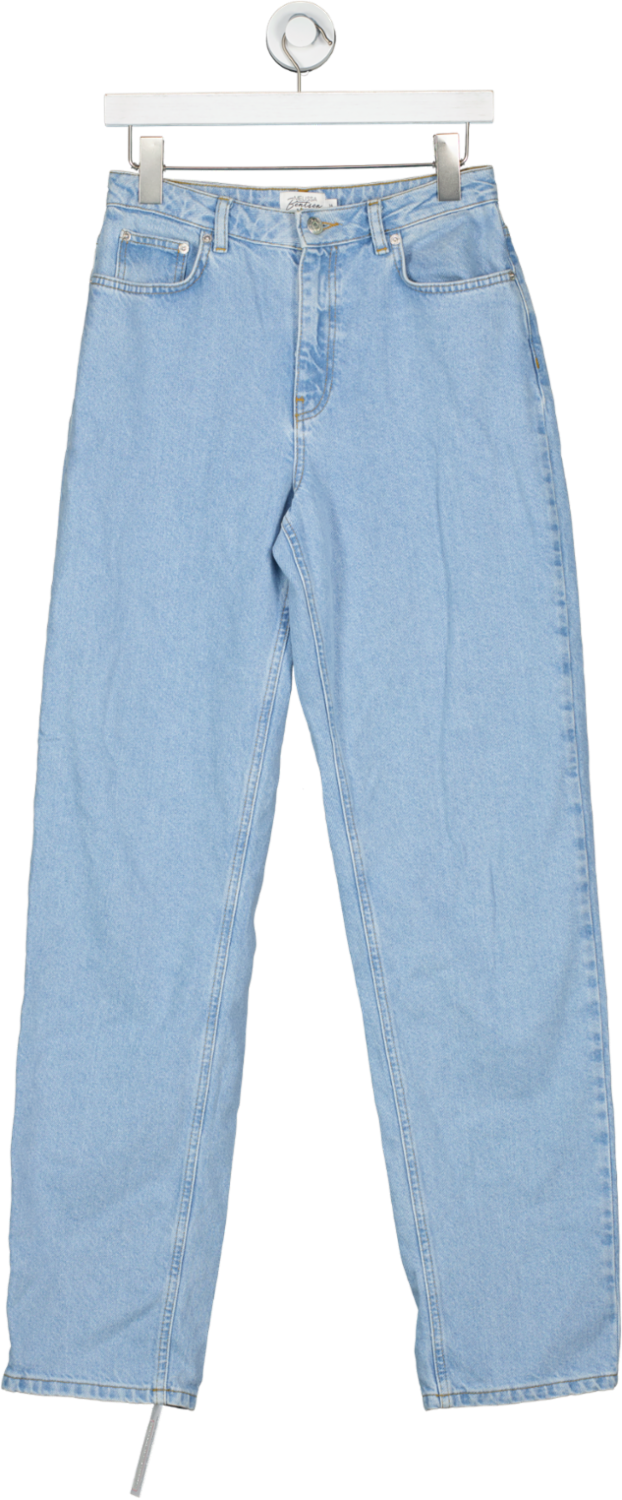 NA-KD Blue Xmelissa Bentsen Light Wash Straight Jeans UK XS