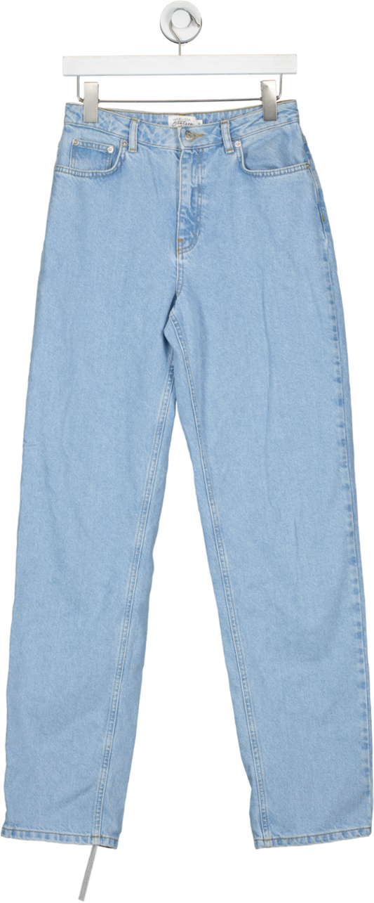 NA-KD Blue Xmelissa Bentsen Light Wash Straight Jeans UK XS