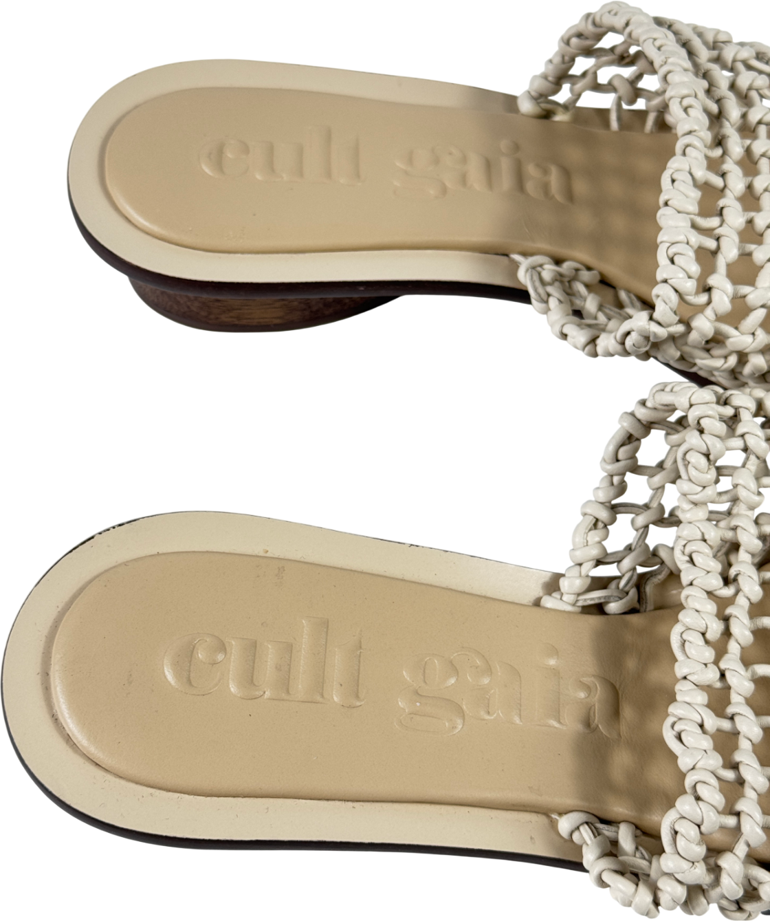 CULT GAIA Off- White 25mm Merida Mule Shoes UK 6 EU 39 👠