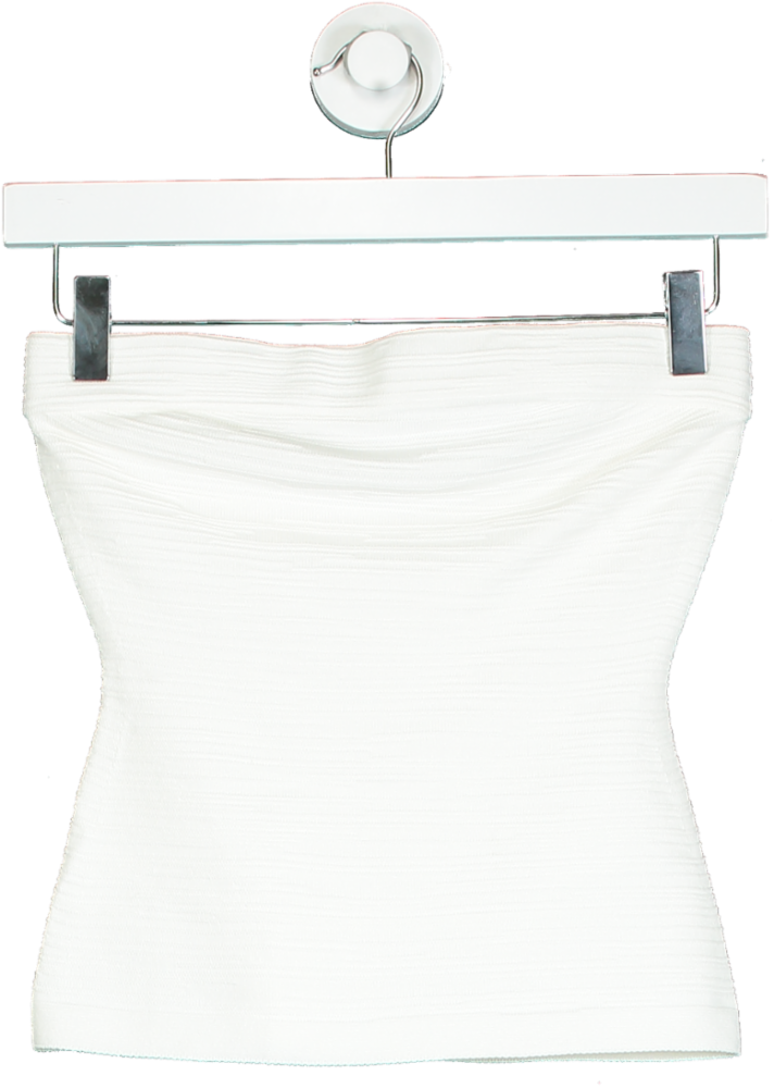 cos White Textured Bandeau Top UK XS