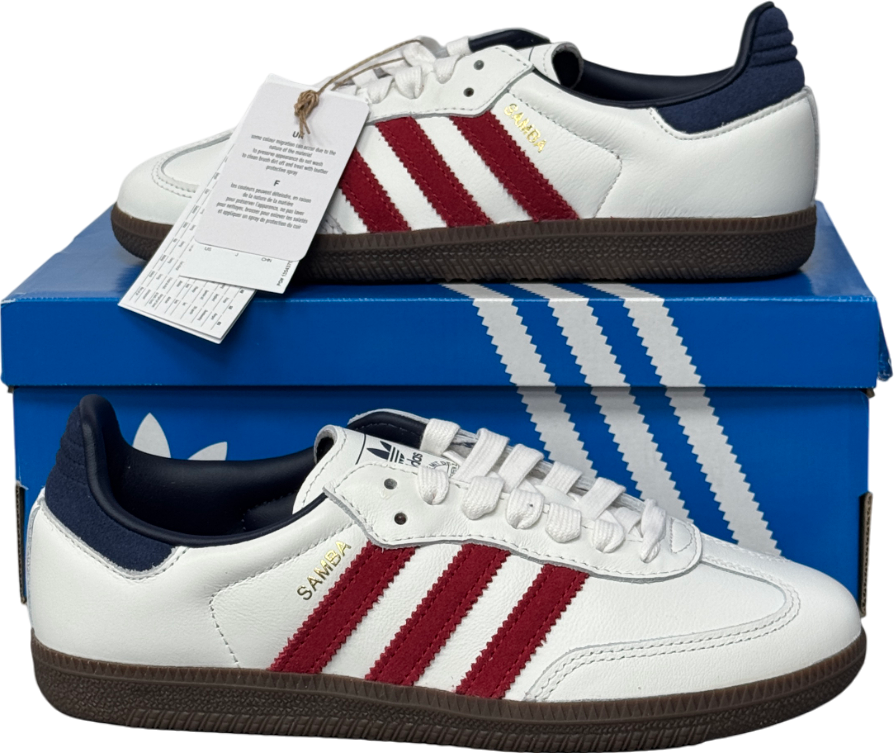 adidas White Adidas Samba Og Core White, Team Victory Red & Night Indigo Trainers UK 4.5 EU 37.5 👠