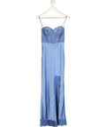 Rebecca Vallance Blue Larisa Lace-trimmed Silk Maxi Dress UK 6