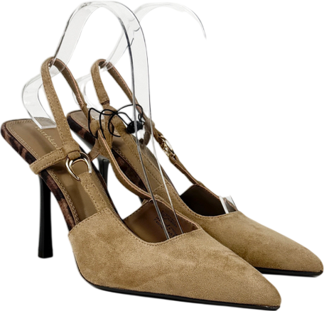 River Island Brown Beige Slingback Court Heels UK 4 EU 37