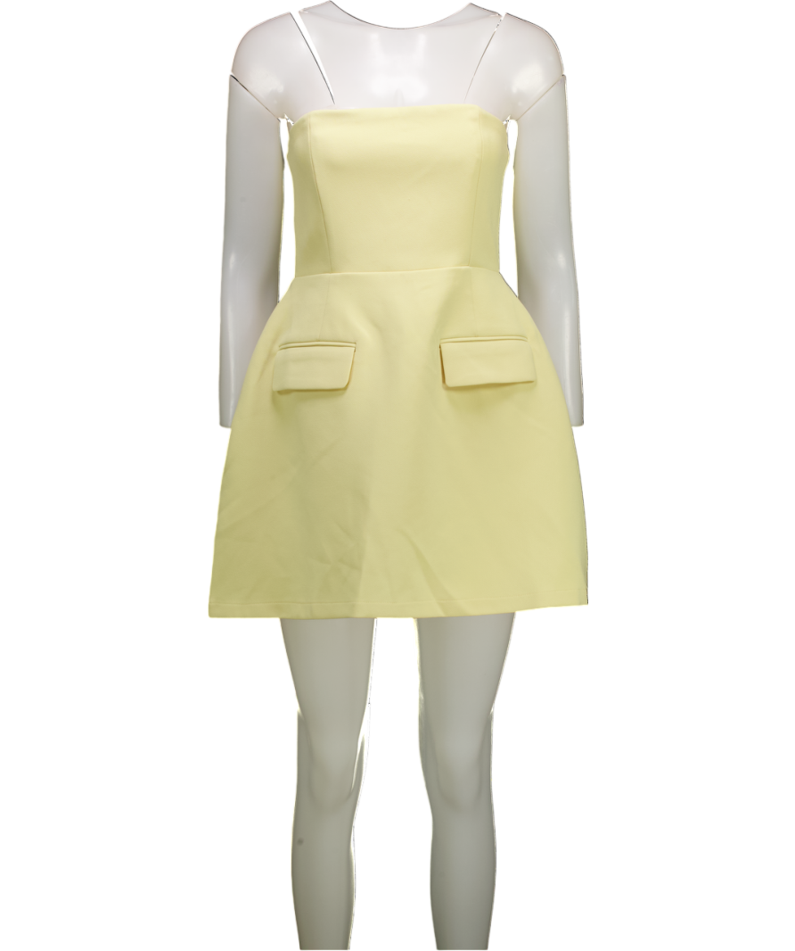 ODDMUSE Yellow The Ultimate Muse Strapless Mini Dress UK XS