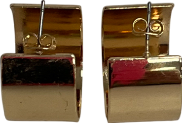 Metallic Wide Huggie Hoop Earrings One Size