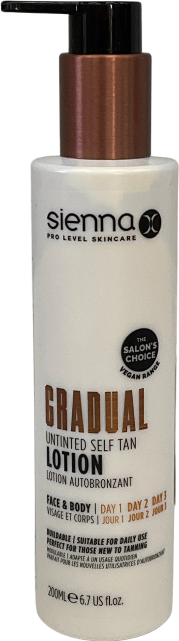 Sienna X Gradual Untinted Self Tan Lotion 200ml