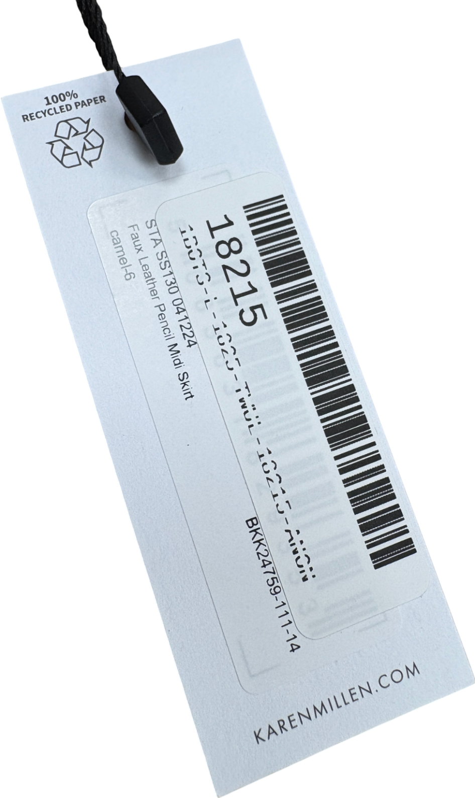 Karen Millen Brown Faux Leather Midi Pencil Skirt UK 6