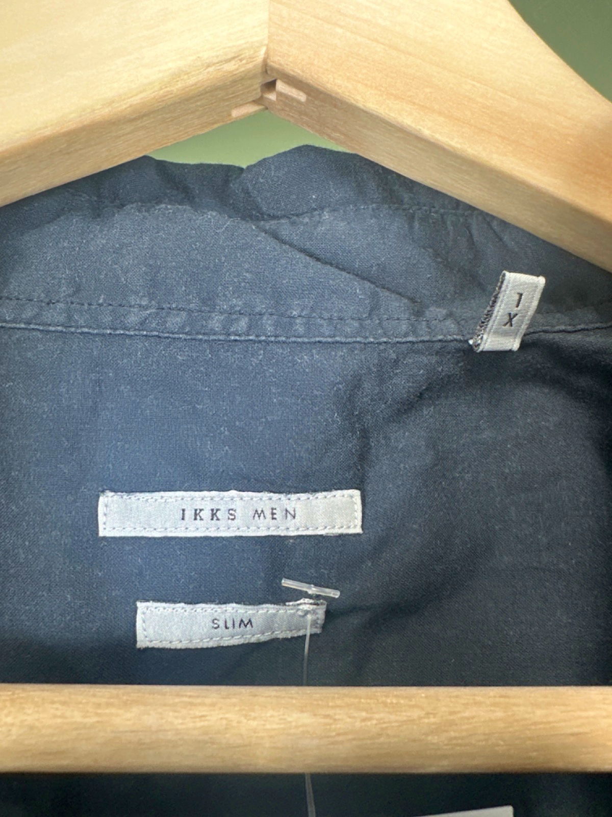 IKKS Navy Long Sleeve Button-Up Shirt Slim Fit UK XL