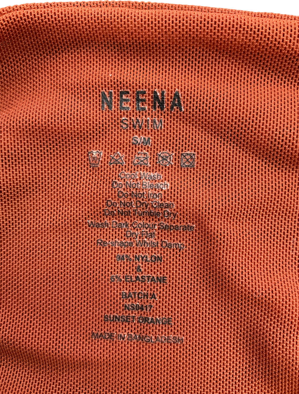 NEENA SWIM Side Tie Sarong In Sunset Orange UK S/M