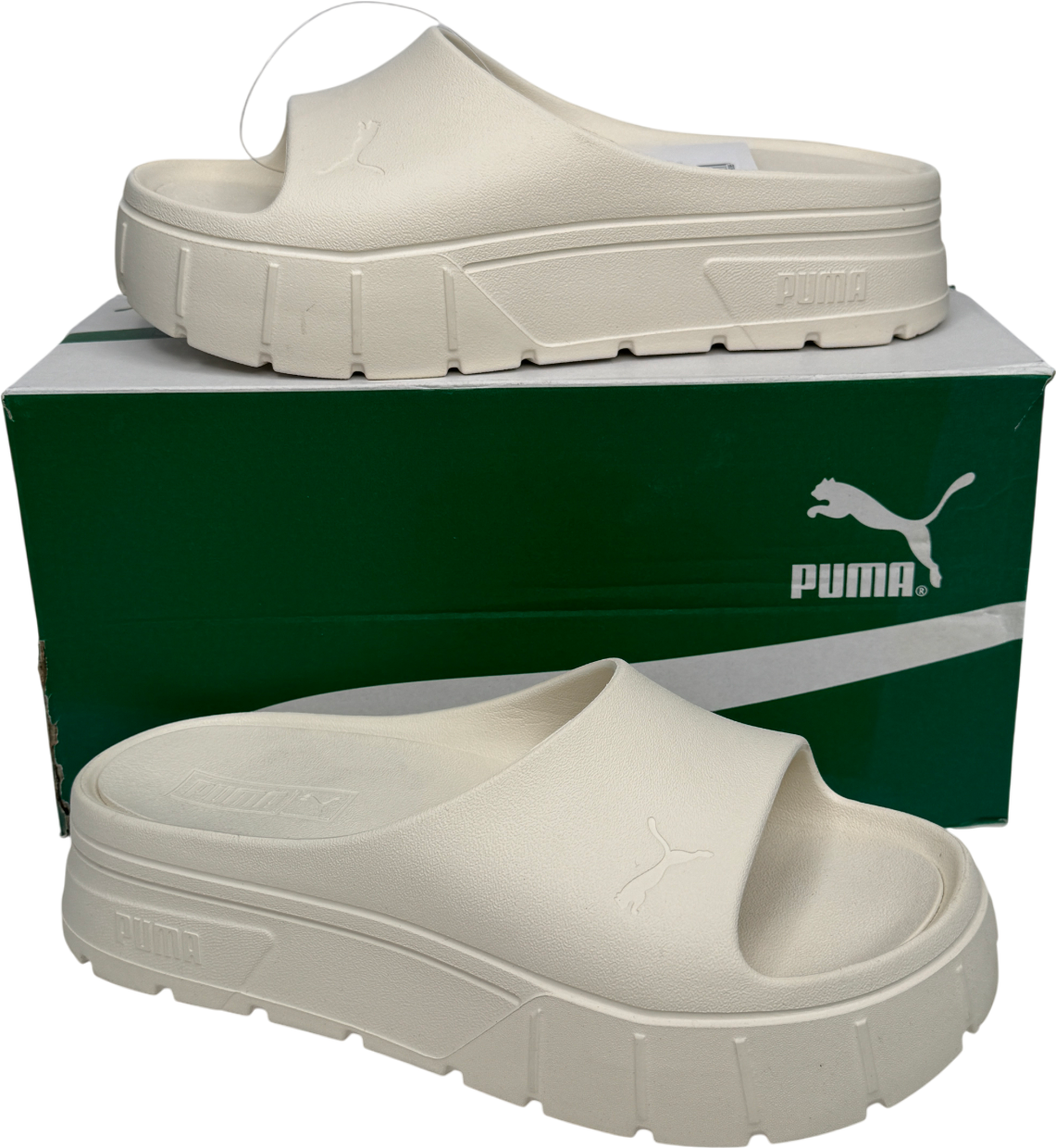 Puma White Mayze Stack Injex Slides UK 6 EU 39 👠