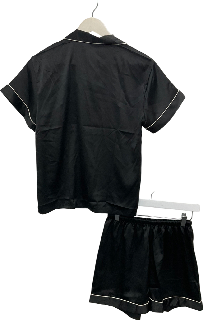 STEVE MADDEN Black Satin Pyjamas UK M