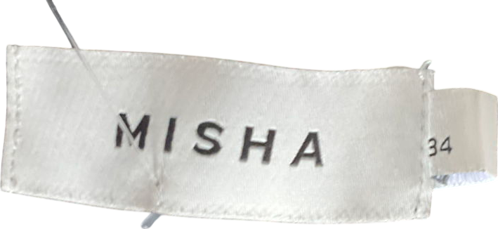 Misha Black Celine Satin Maxi Halterneck Dress UK XS