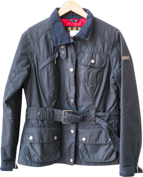 Barbour Dark Navy Blue Padded Softshell Jacket UK 10
