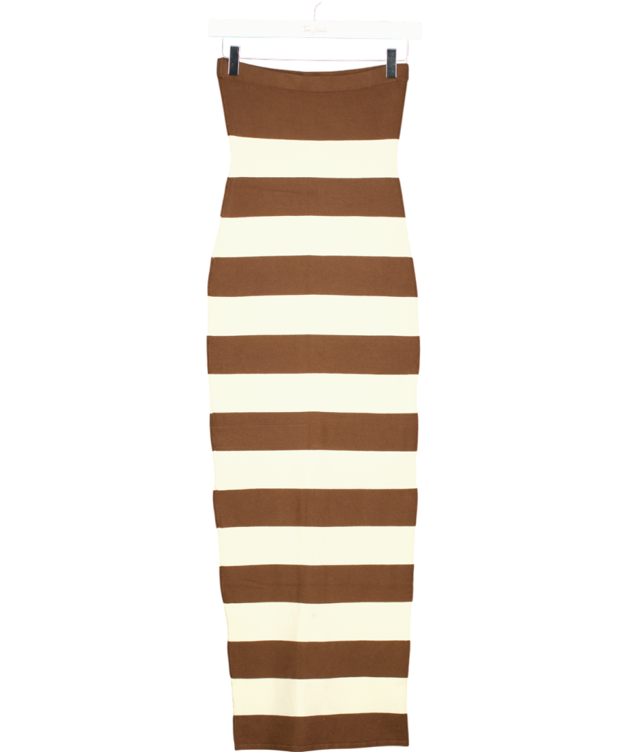 Posse Brown Theo Strapless Dress UK XS