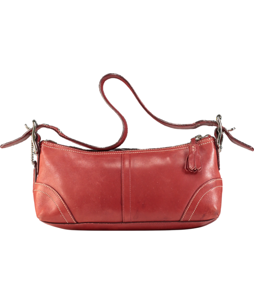 Coach Red Leather Shoulder Bag