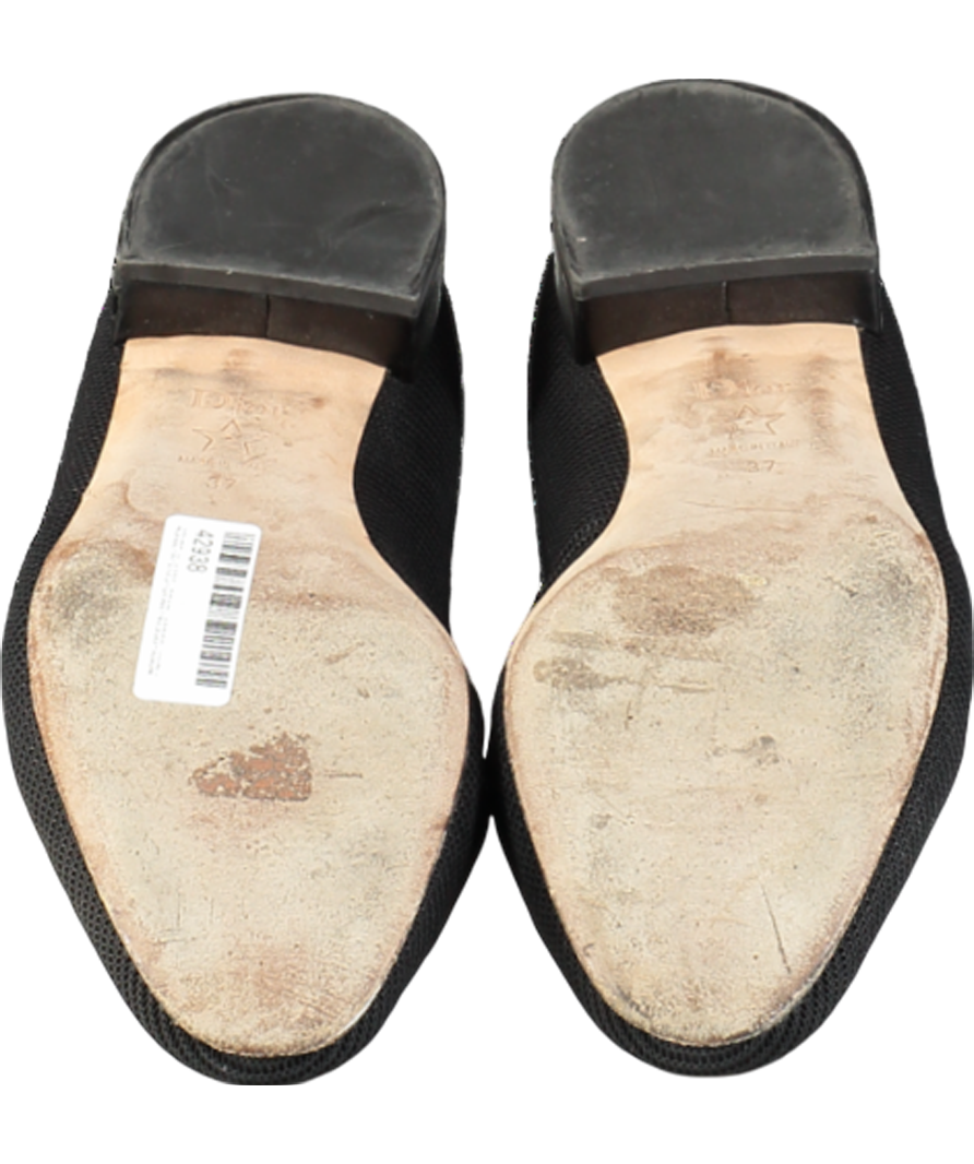 Christian Dior Black Technical Fabric Slip On Loafers UK 4 EU 37 👠