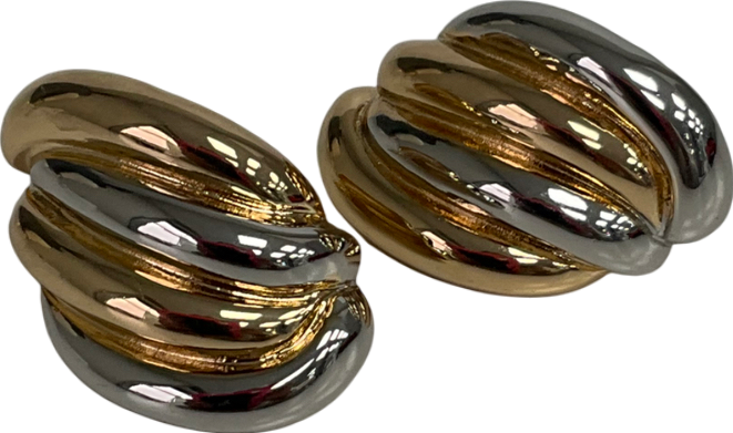 lovisa Metallic Mixed Metals Large Wrapped Stud Earrings One Size