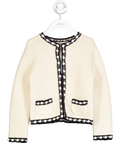 Bonpoint Cream Fanette Wool Blend Cardigan 6 Years
