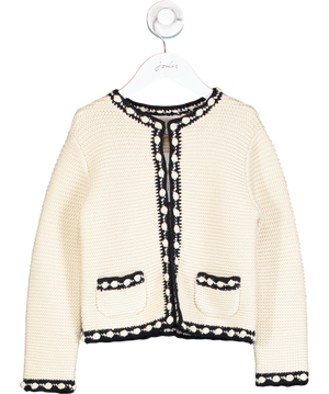 Bonpoint Cream Fanette Wool Blend Cardigan 6 Years