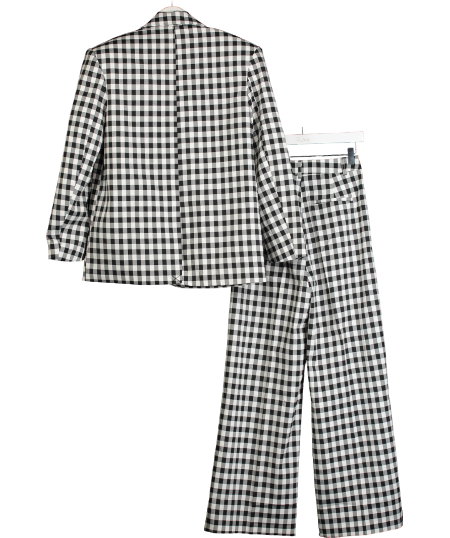 Nasty Gal Grey Gingham 2-piece Tailored Blazer & Trouser Suit UK 6