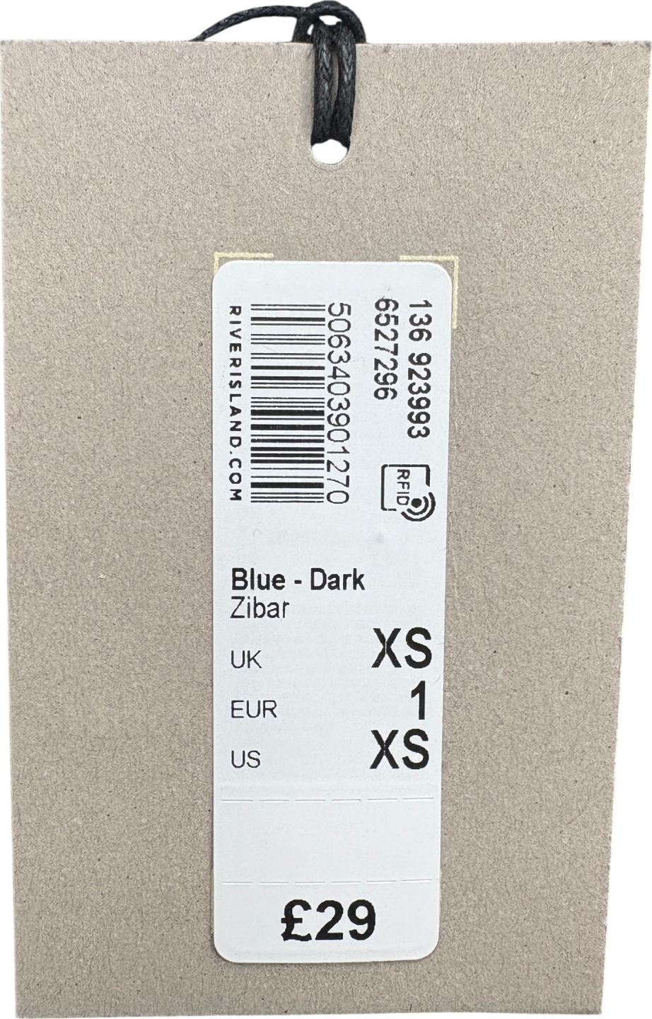 River Island Blue Denim Jersey Halter Neck Top UK XS