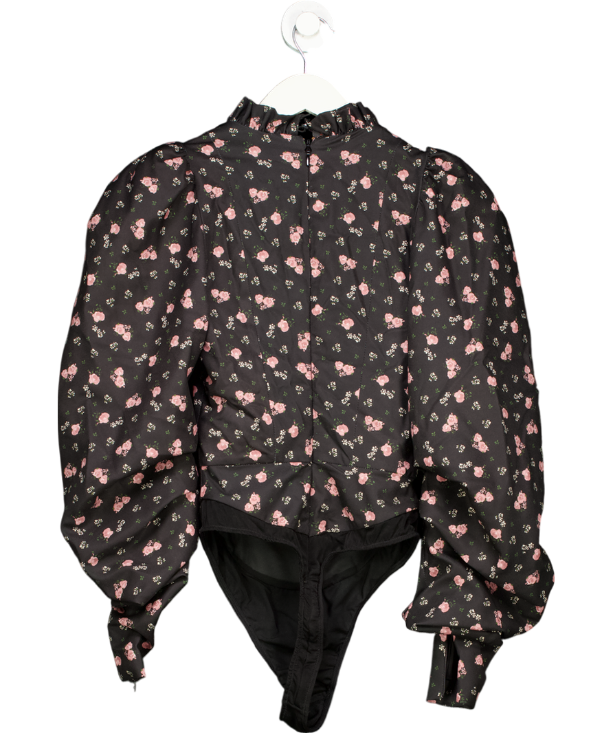 House of CB Black Ruby Floral Corset Bodysuit UK XS