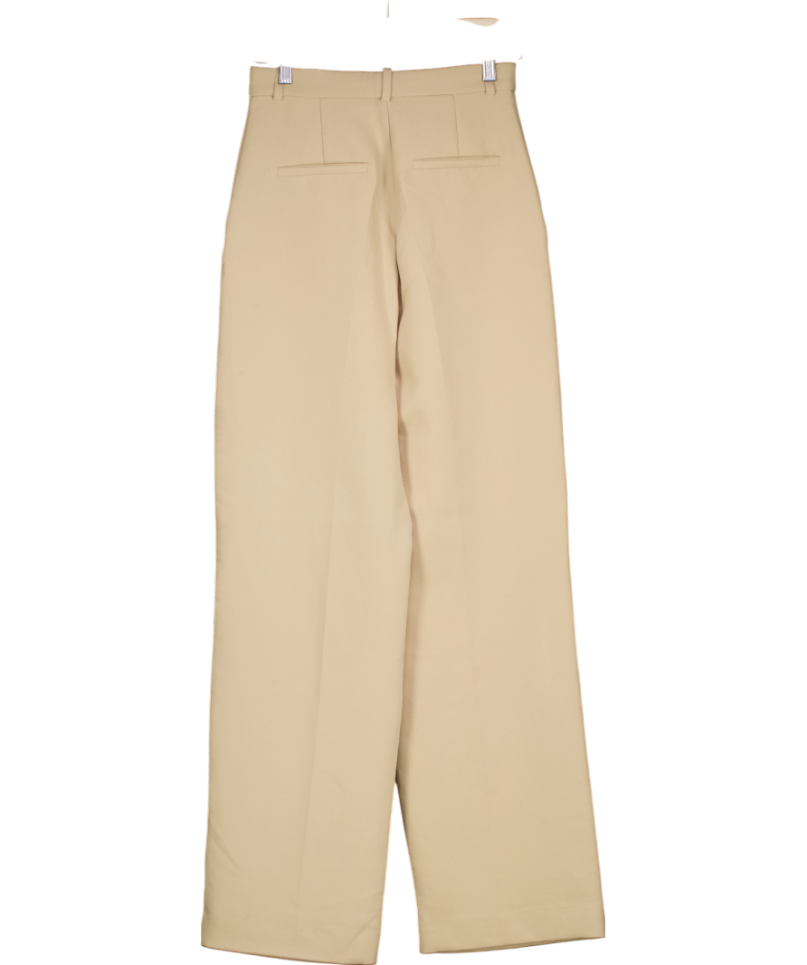 ZARA Beige Straight Leg Tailored Trousers UK XS