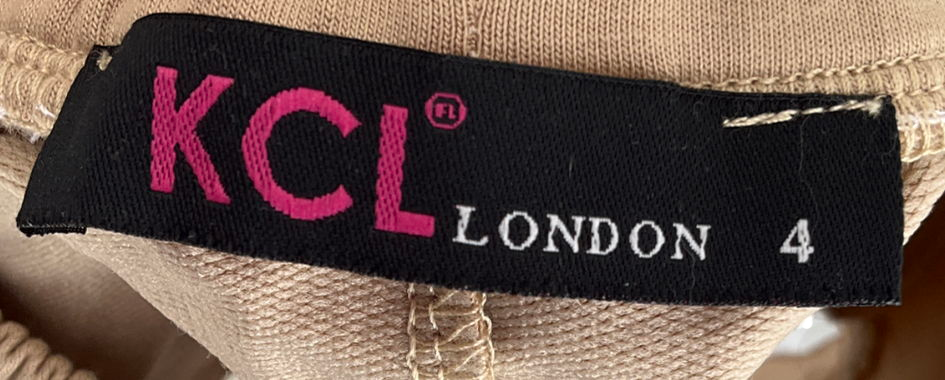 KCL London Beige Camel Satin Frill Hem Co-ord Shorts Set 4 Years