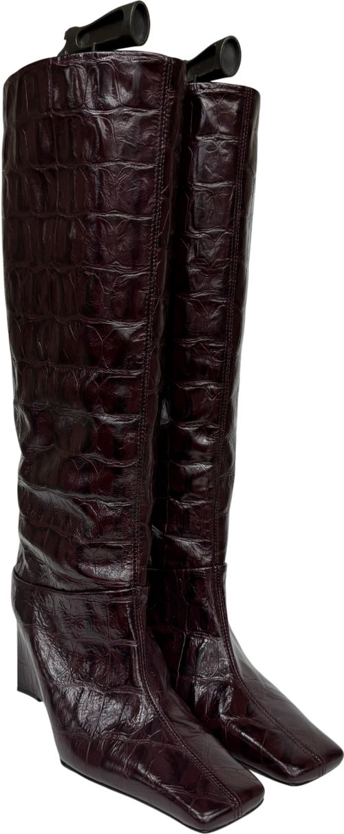 ASOS Purple High-heeled Boots In Burgundy UK 5 EU 38