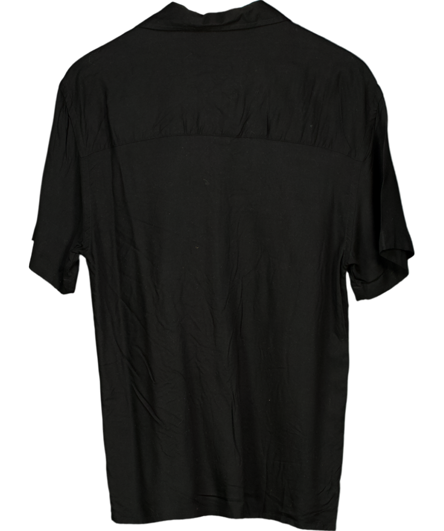 Vision Of Super Black Shirt With Red Tribal Flames Print UK S