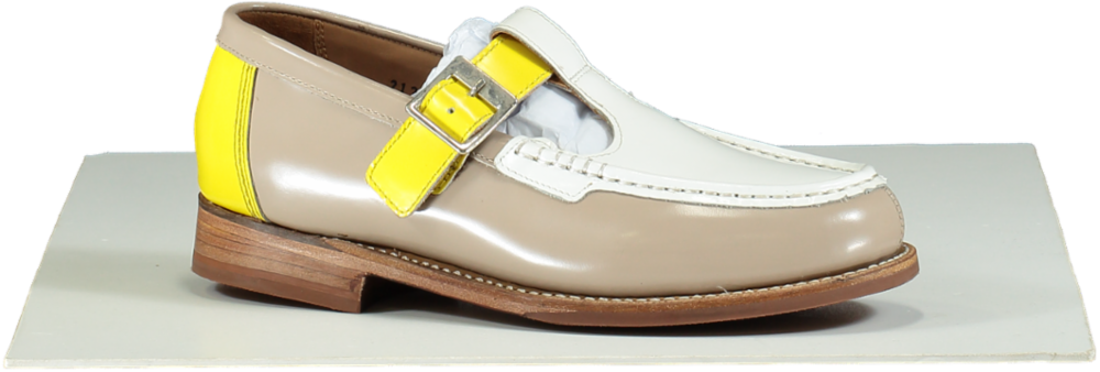 Grenson Tan and Yellow Mae Buckle Loafers EU 37 UK 4